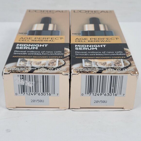 LOreal Paris Age Perfect Cell Renewal Midnight Serum 1.0 Fl Oz NIB Set of 2 - Picture 5 of 5
